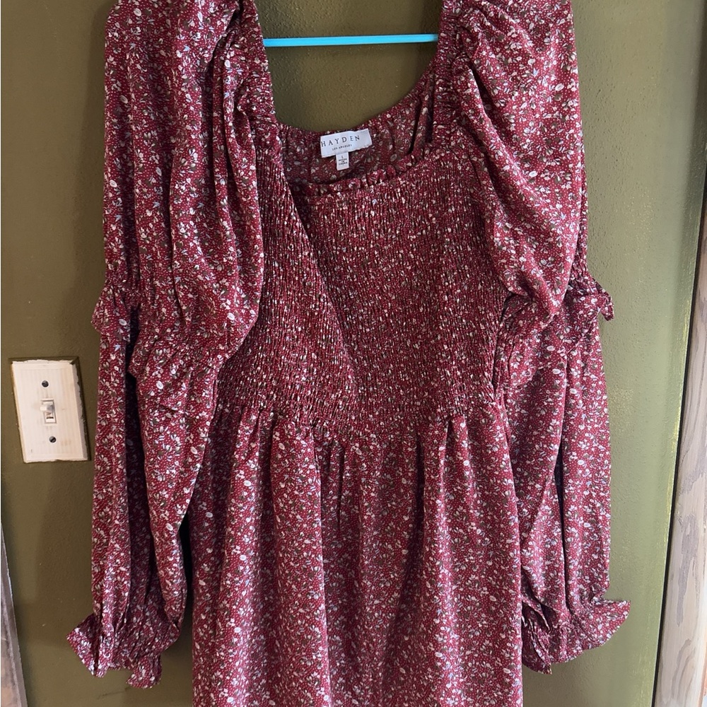 A New Day Women's Red Floral Top